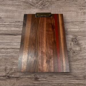 Natural Hardwood Walnut Padauk Standard Size Clipboard Handcrafted Office Unique